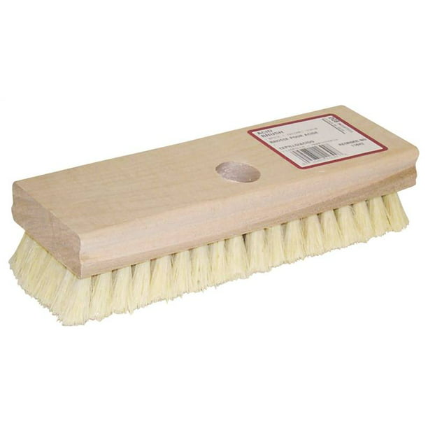 1 Long Bristles 9 Long Wood Block Pointed End Scrub Brush Block Base Is Made of Wood with a Natural Finish 1 Long Bristles 9 Long mt helper MN0450 